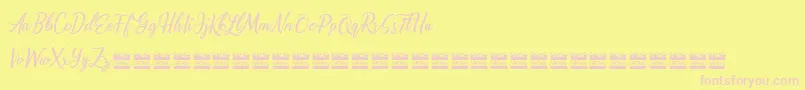 Alishaderdemo Font – Pink Fonts on Yellow Background