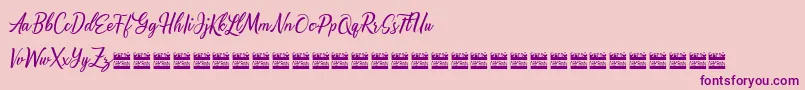 Alishaderdemo-Schriftart – Violette Schriften auf rosa Hintergrund