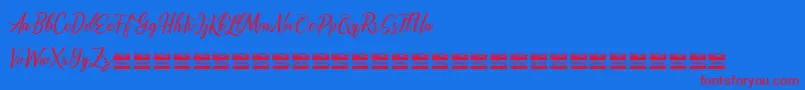 Alishaderdemo Font – Red Fonts on Blue Background