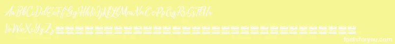 Alishaderdemo Font – White Fonts on Yellow Background