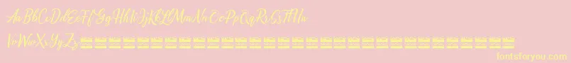 Alishaderdemo Font – Yellow Fonts on Pink Background