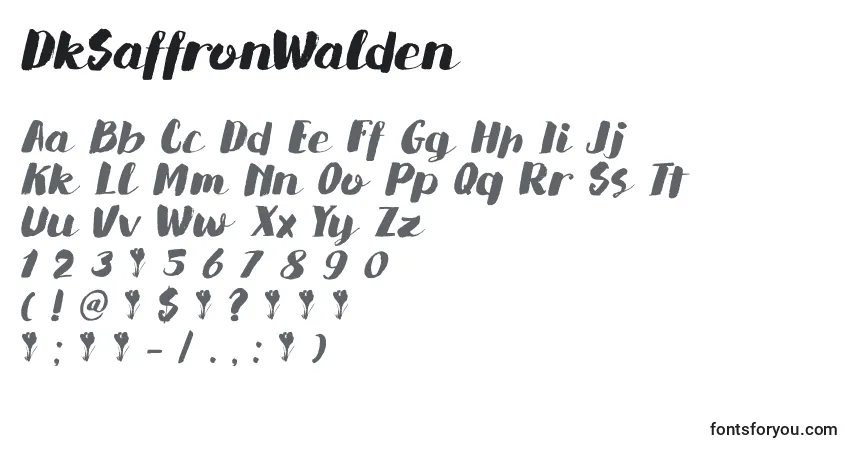 Czcionka DkSaffronWalden – alfabet, cyfry, specjalne znaki