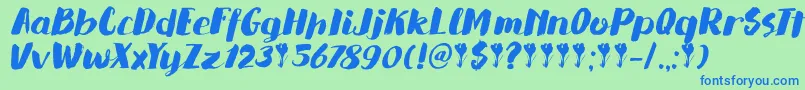 Fonte DkSaffronWalden – fontes azuis em um fundo verde