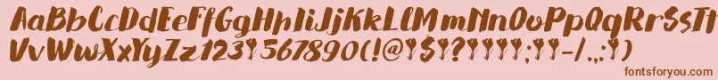 DkSaffronWalden-Schriftart – Braune Schriften auf rosa Hintergrund