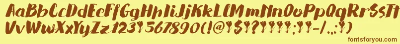 DkSaffronWalden-Schriftart – Braune Schriften auf gelbem Hintergrund
