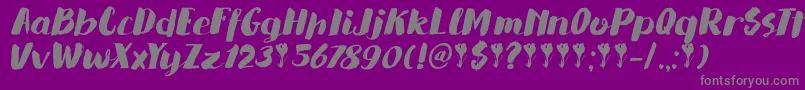 DkSaffronWalden-Schriftart – Graue Schriften auf violettem Hintergrund