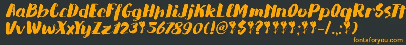 DkSaffronWalden-Schriftart – Orangefarbene Schriften auf schwarzem Hintergrund