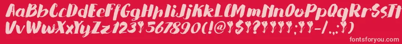 DkSaffronWalden Font – Pink Fonts on Red Background