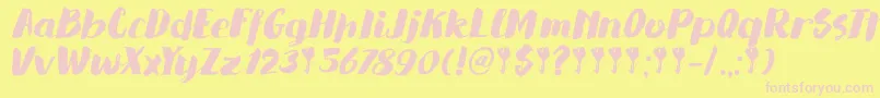 DkSaffronWalden Font – Pink Fonts on Yellow Background