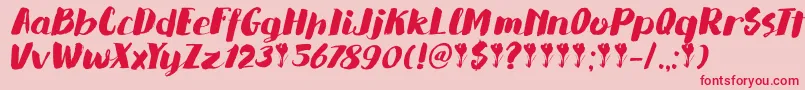DkSaffronWalden Font – Red Fonts on Pink Background