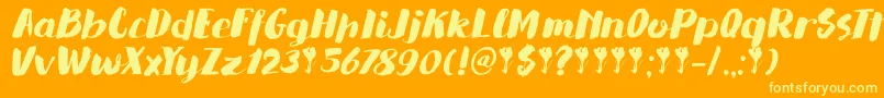 fuente DkSaffronWalden – Fuentes Amarillas Sobre Fondo Naranja