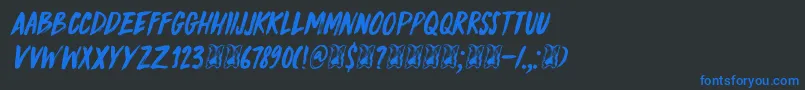 DkKnucklebones Font – Blue Fonts on Black Background