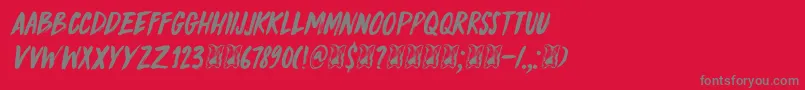 DkKnucklebones Font – Gray Fonts on Red Background