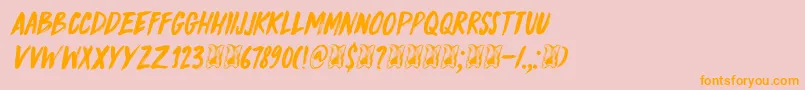 DkKnucklebones Font – Orange Fonts on Pink Background