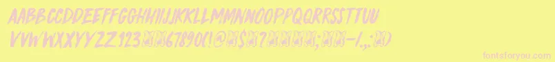 DkKnucklebones Font – Pink Fonts on Yellow Background