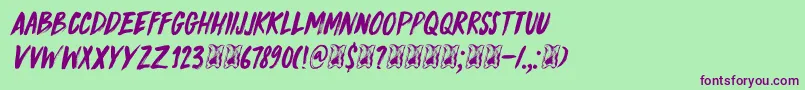 DkKnucklebones Font – Purple Fonts on Green Background