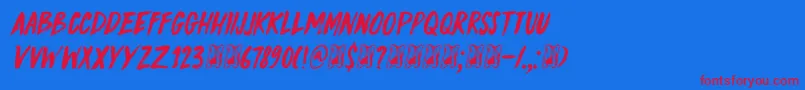 DkKnucklebones Font – Red Fonts on Blue Background