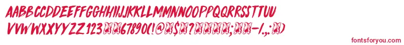 DkKnucklebones Font – Red Fonts on White Background