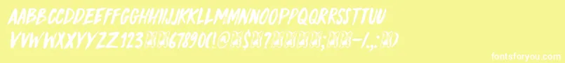 DkKnucklebones Font – White Fonts on Yellow Background