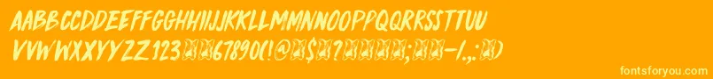 DkKnucklebones Font – Yellow Fonts on Orange Background