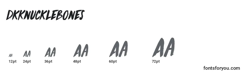 DkKnucklebones Font Sizes