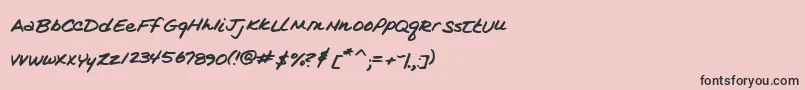 フォントKimsHandwriting – ピンクの背景に黒い文字