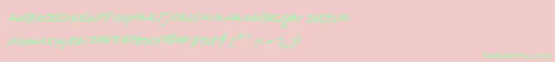 KimsHandwriting Font – Green Fonts on Pink Background