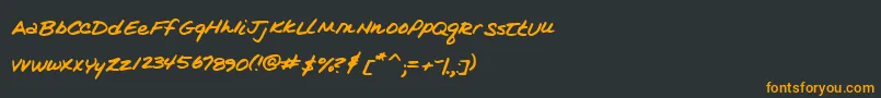 フォントKimsHandwriting – 黒い背景にオレンジの文字