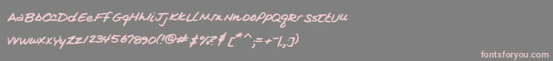 フォントKimsHandwriting – 灰色の背景にピンクのフォント