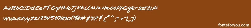 フォントKimsHandwriting – 茶色の背景に白い文字