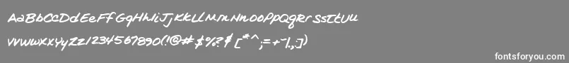 フォントKimsHandwriting – 灰色の背景に白い文字