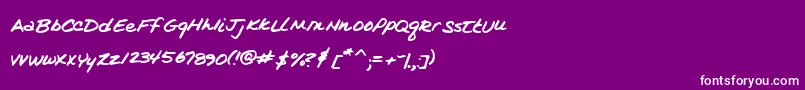 フォントKimsHandwriting – 紫の背景に白い文字