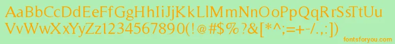 Timeless Font – Orange Fonts on Green Background