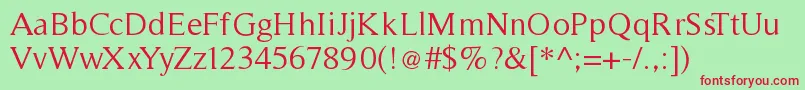 Timeless Font – Red Fonts on Green Background