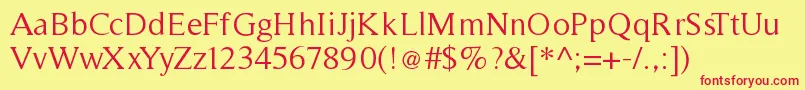 Timeless Font – Red Fonts on Yellow Background