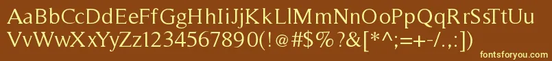 Timeless Font – Yellow Fonts on Brown Background