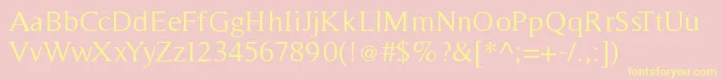 Timeless Font – Yellow Fonts on Pink Background