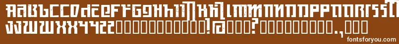 フォントKasikornMetacide – 茶色の背景に白い文字