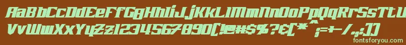 ZarathosBoldItalic-fontti – vihreät fontit ruskealla taustalla