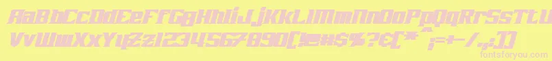 ZarathosBoldItalic-fontti – vaaleanpunaiset fontit keltaisella taustalla