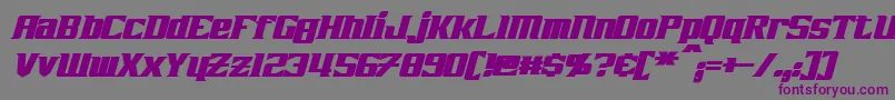 Czcionka ZarathosBoldItalic – fioletowe czcionki na szarym tle