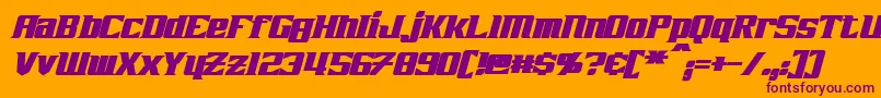 ZarathosBoldItalic-fontti – violetit fontit oranssilla taustalla