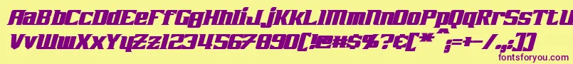 ZarathosBoldItalic Font – Purple Fonts on Yellow Background