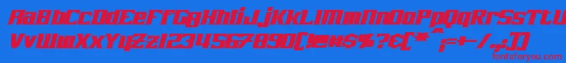 フォントZarathosBoldItalic – 赤い文字の青い背景