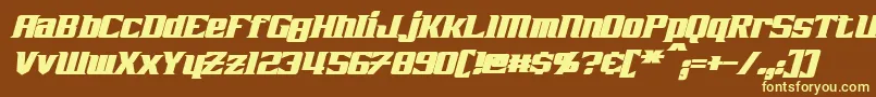 ZarathosBoldItalic-fontti – keltaiset fontit ruskealla taustalla