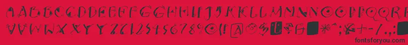 フォントKNeptunsItalic – 赤い背景に黒い文字