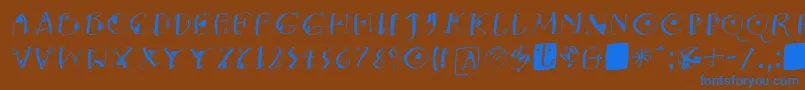 KNeptunsItalic Font – Blue Fonts on Brown Background