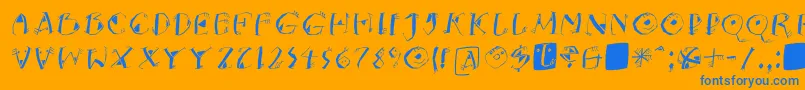 KNeptunsItalic Font – Blue Fonts on Orange Background