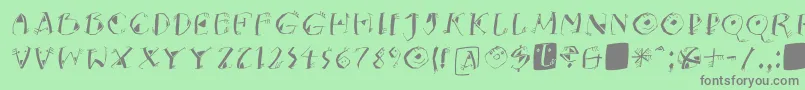 フォントKNeptunsItalic – 緑の背景に灰色の文字