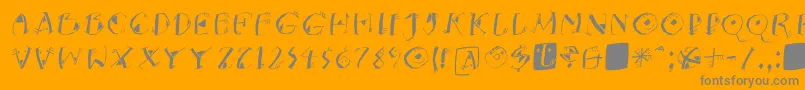 フォントKNeptunsItalic – オレンジの背景に灰色の文字